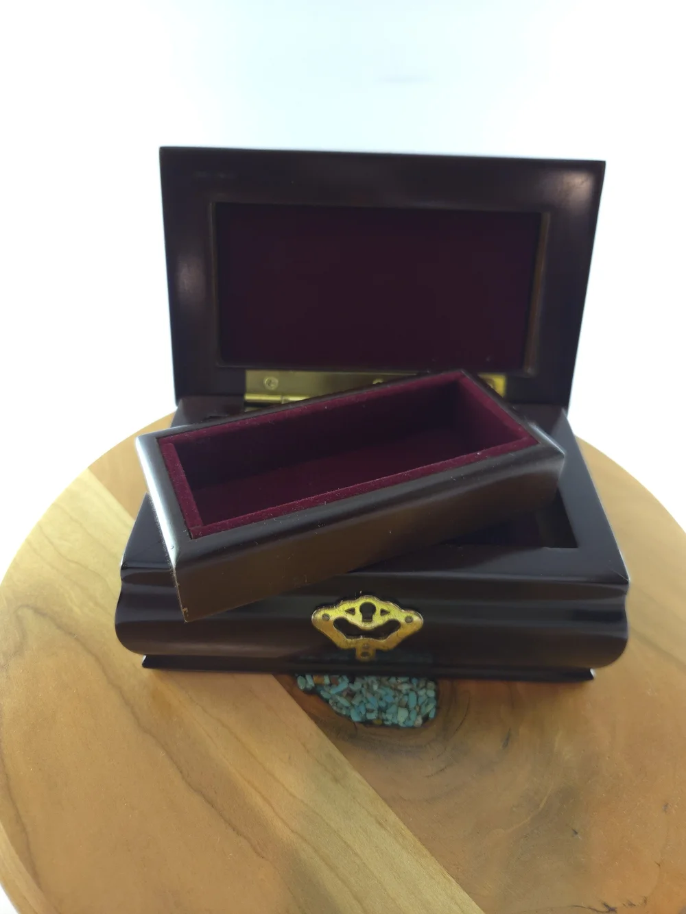 Vintage Mahogany Unisex Watch & Jewelry Box Chest